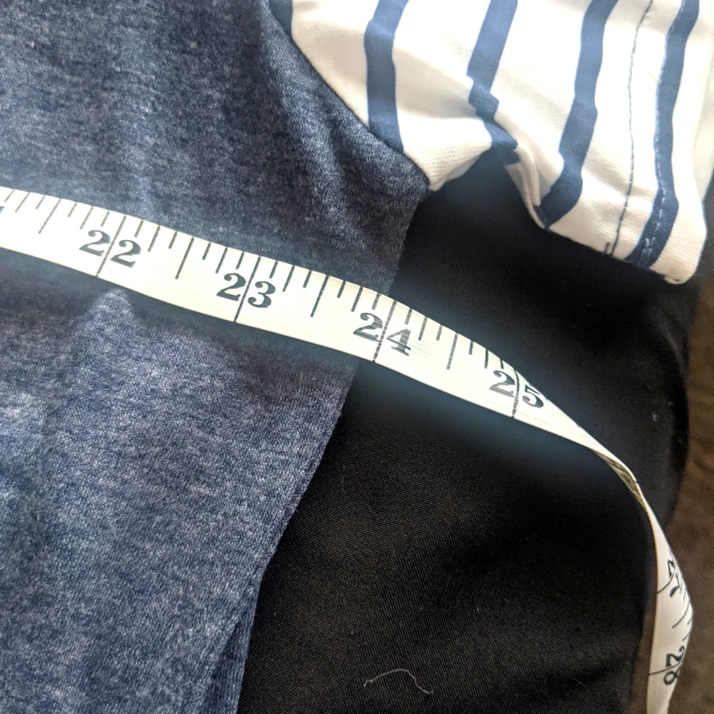 Chama Plus Size Basic Striped Short Sleeve Top - Picture 3 of 6